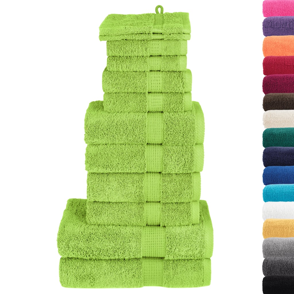 VidaXL 12-teiliges Handtuchset solide 600 g m² grün