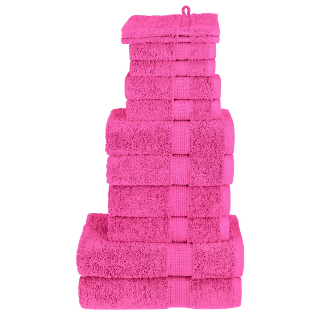 VidaXL 12-teiliges Handtuchset SOLUND 600 g m² rosa