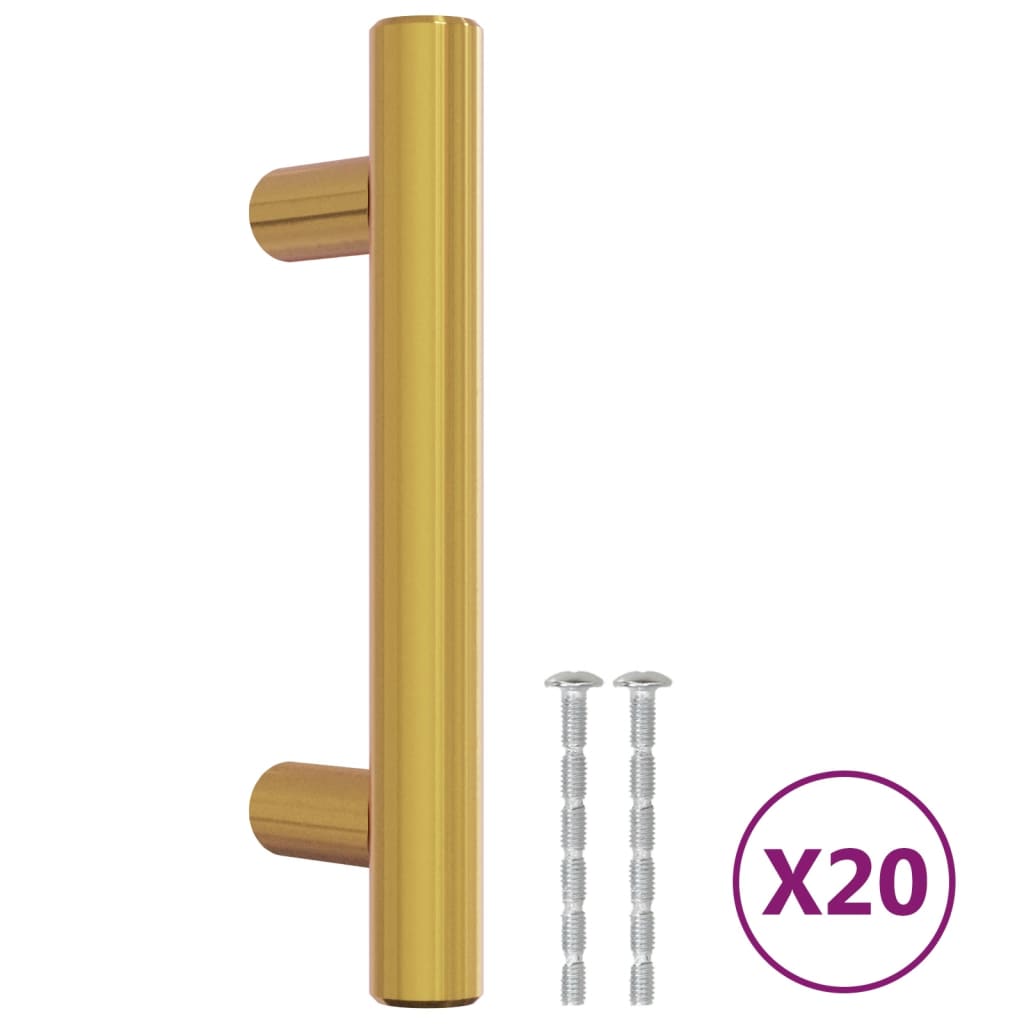VidaXL Griffe 20 Stk. 64 mm Edelstahl goldfarben