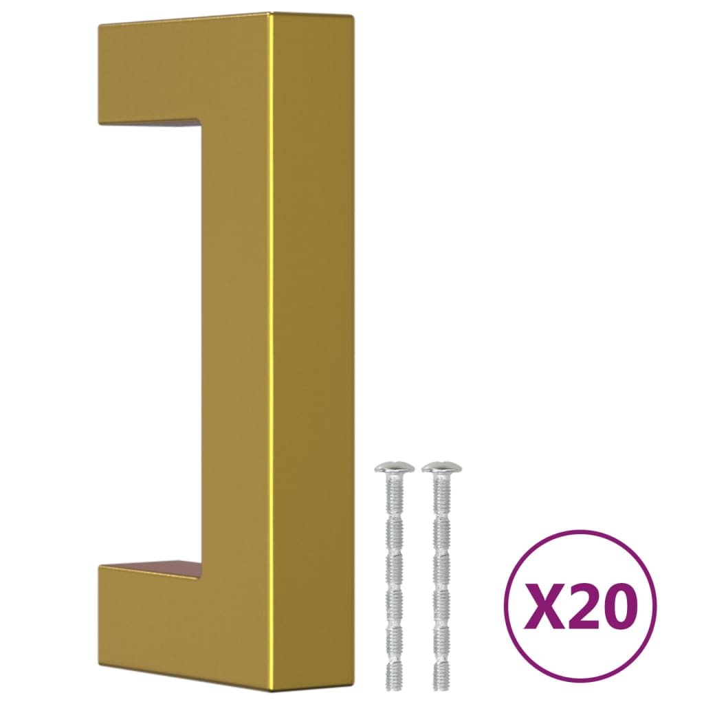 VidaXL Griffe 20 Stk. 64 mm Edelstahl goldfarben