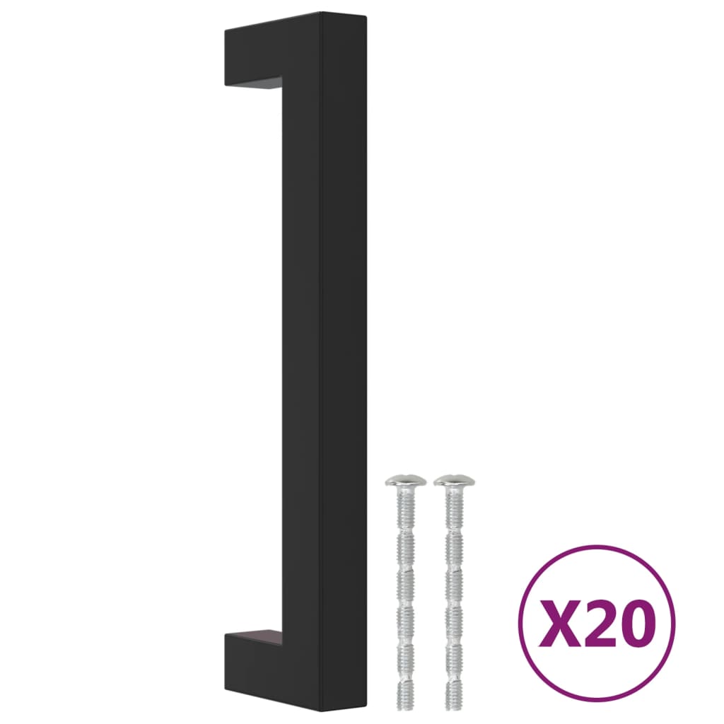 VidaXL Griffe 20 Stk. 128 mm Edelstahl schwarz