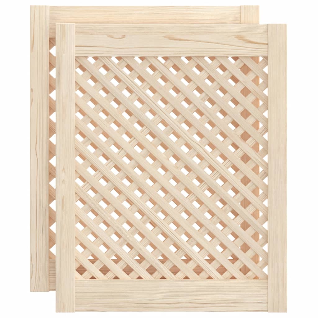 Vidaxx Schranktüren mit Lamellen 2 Stück 49,5x61,5 cm massives Kiefernholz