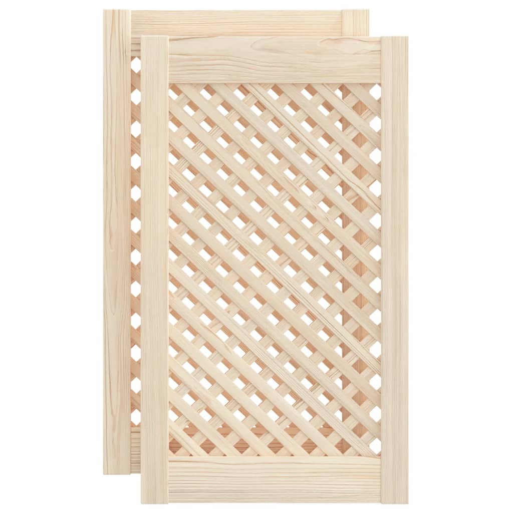 VidaXL Schranktüren mit Lamellen, 2 Stück, 39,5 x 69 cm, massives Kiefernholz
