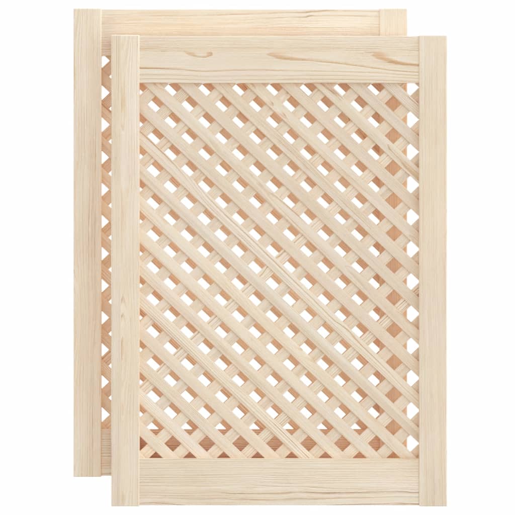 Vidaxx Schranktüren mit Lamellen 2 Stück 49,5x69 cm massives Kiefernholz