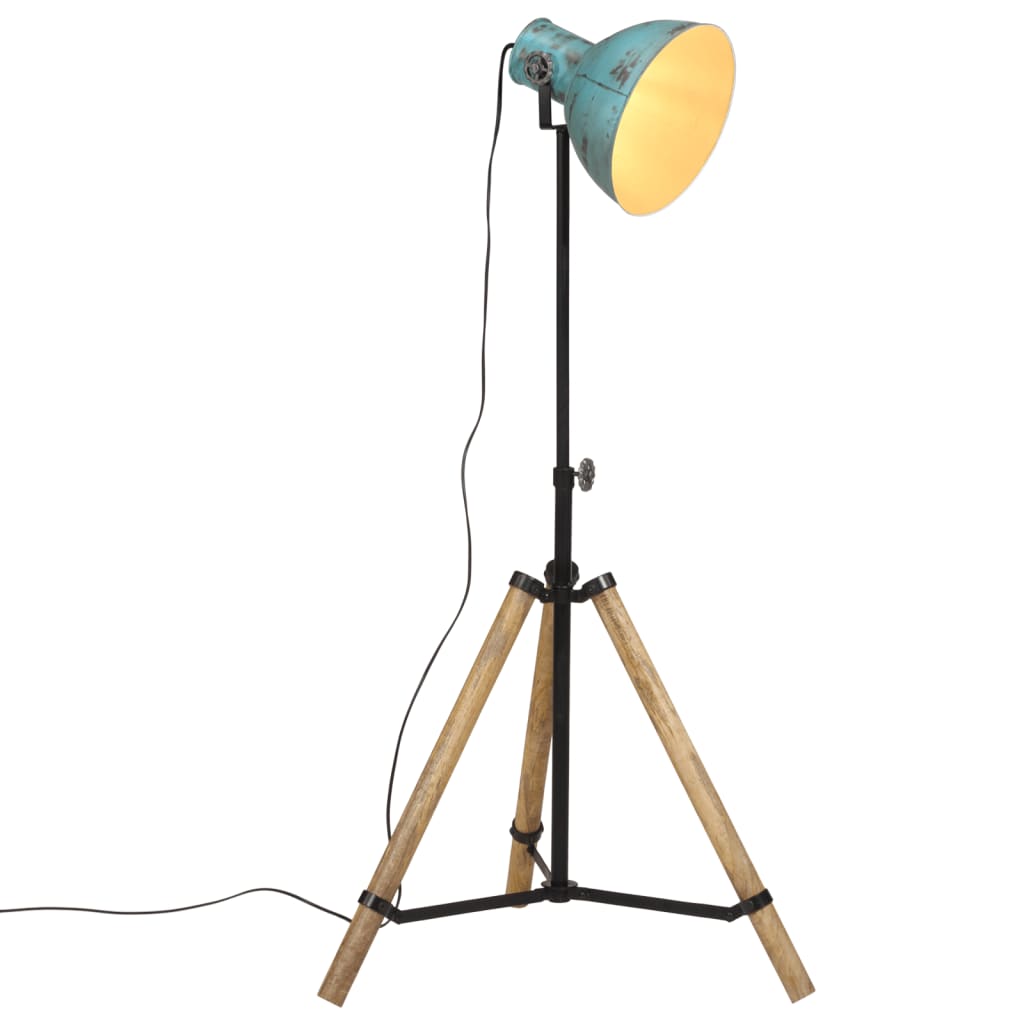 Vidaxxl Stehleuchte 25 W E27 75x75x90-150 cm verwittertes Blau