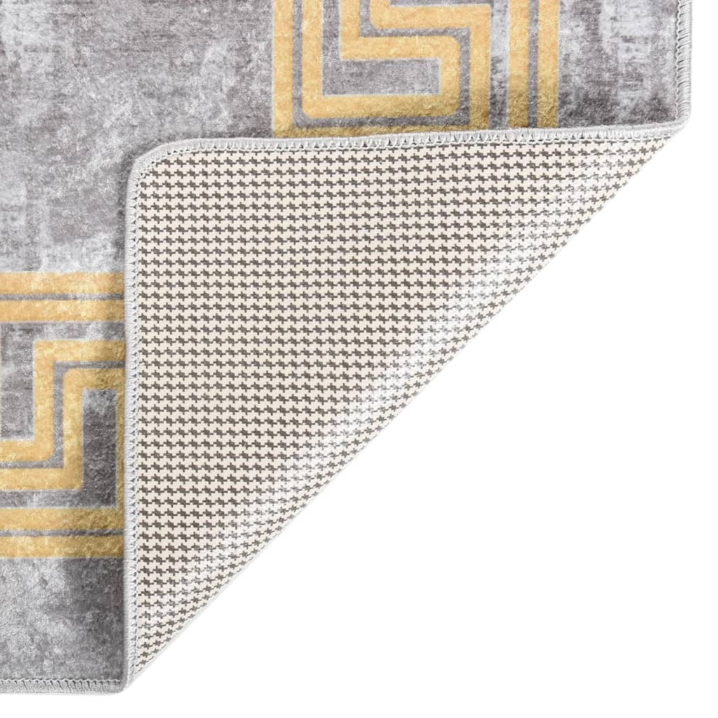 Vidaxx Teppich waschbar, rutschfest, 150 x 230 cm, Grau und Gold