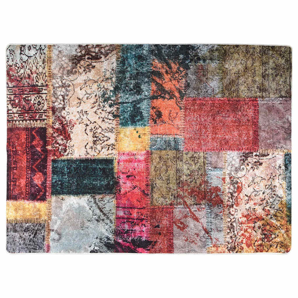 Vidaxx Teppich waschbar, rutschfest, 150 x 230 cm, Patchwork, mehrfarbig