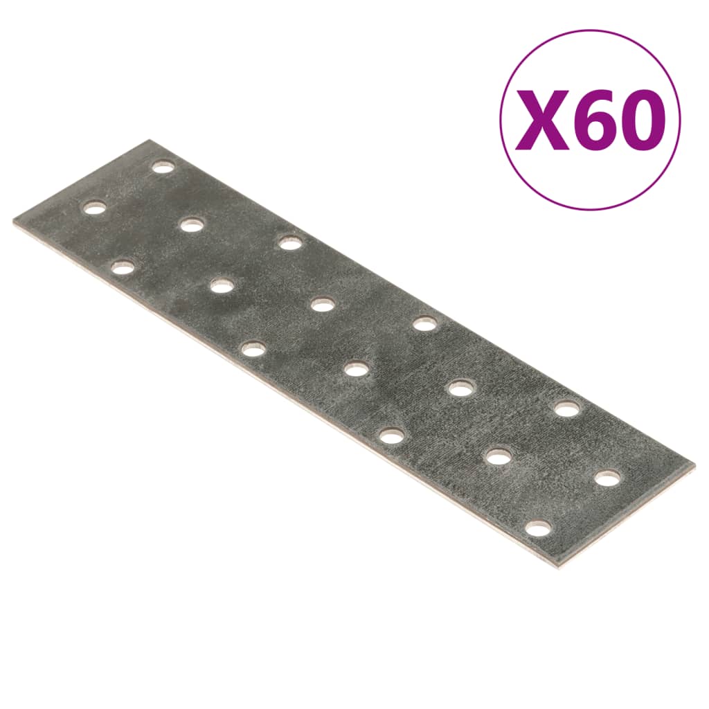 VidaXL-Platten perforiert 60 Stück 2 mm 160x40 mm verzinkter Stahl