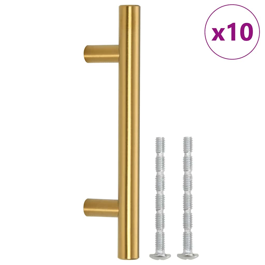 VidaXL Griffe 10 Stück 64 mm Edelstahl goldfarben