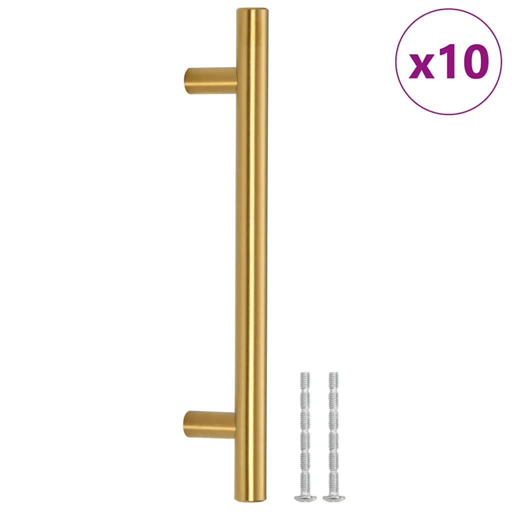 VidaXL Griffe 10 Stk. 128 mm Edelstahl goldfarben