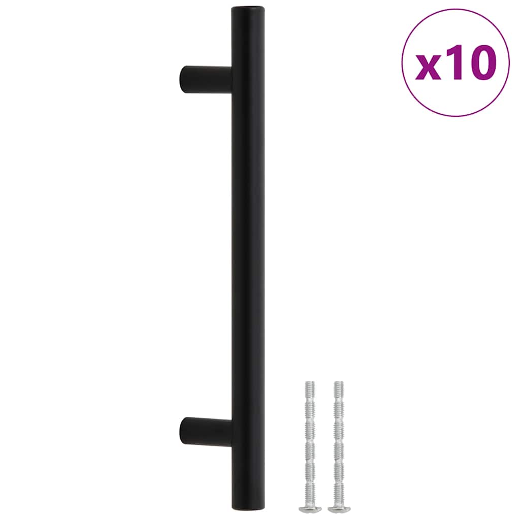 VidaXL Griffe 10 Stück 128 mm Edelstahl schwarz