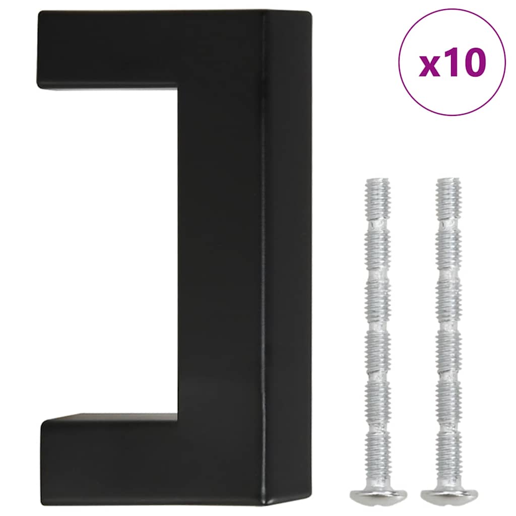 VidaXL Griffe 10 Stück 64 mm Edelstahl schwarz