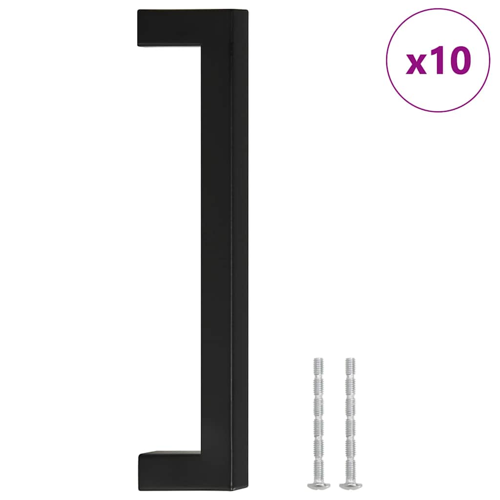 VidaXL Griffe 10 Stück 160 mm Edelstahl schwarz