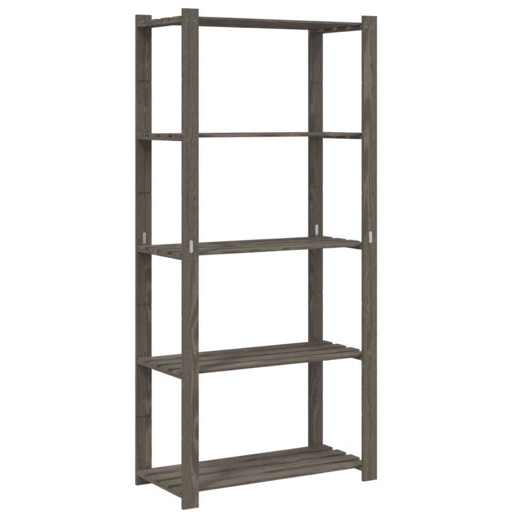Vidaxx Lagerregal 5-lagig 80x38x170 cm massives Kiefernholz grau