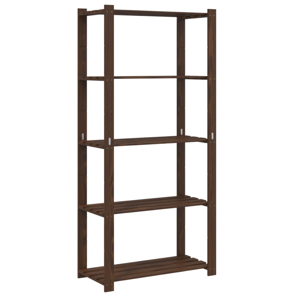 Vidaxx Lagerregal 5-lagig 80x38x170 cm massives Kiefernholz braun
