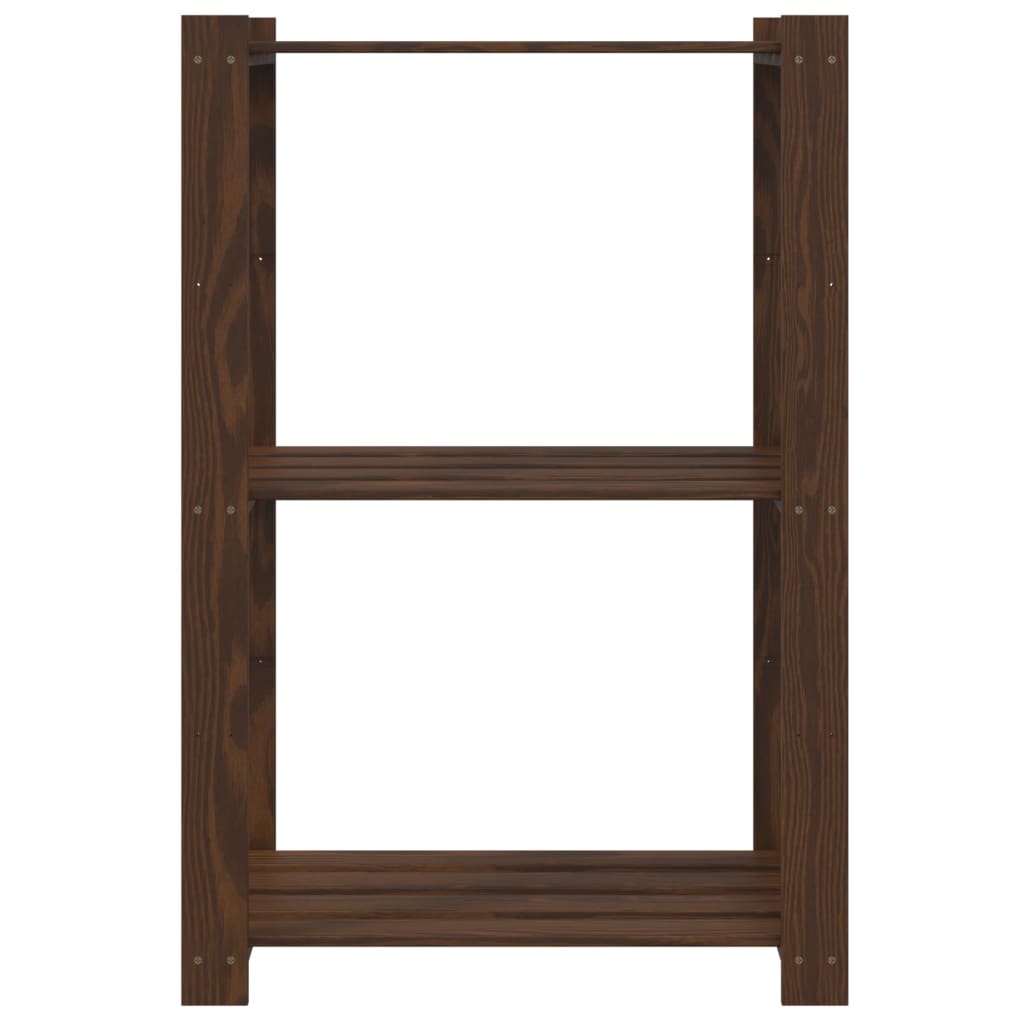 Vidaxx Lagerregal 3-lagig 60x38x90 cm massives Kiefernholz braun