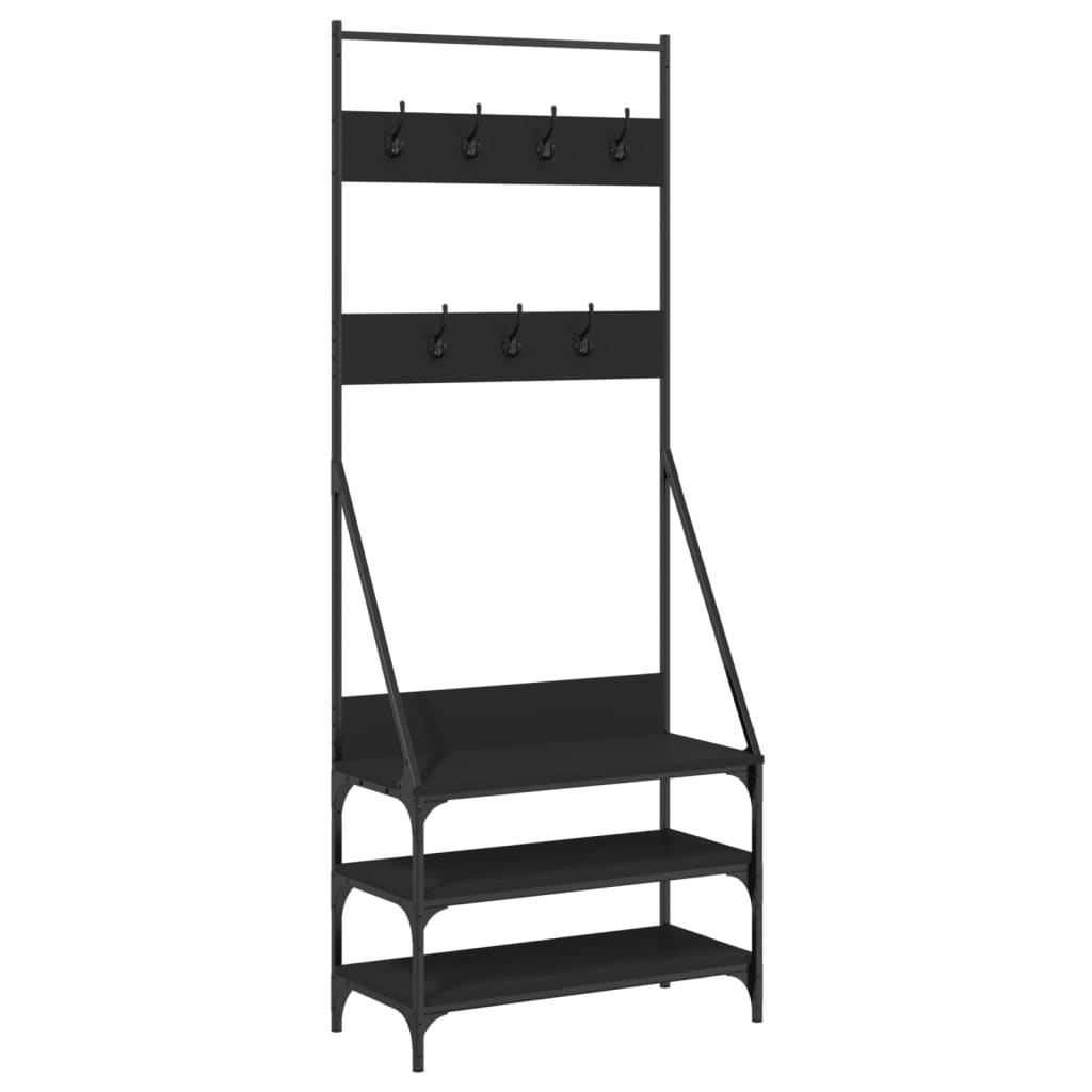 VidaXL Kleiderständer mit Schuhablage 72x34x184 cm schwarz