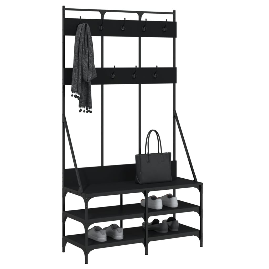 Vidaxx Kleiderständer mit Schuhablage 100x40x184 cm schwarz