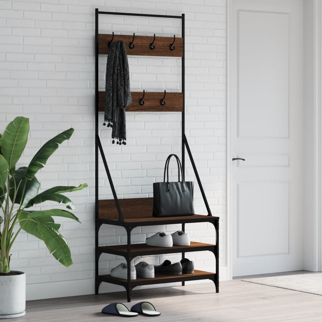 Vidaxx Kleiderständer mit Schuhregal 70x40x184 cm, Farbe Eiche braun