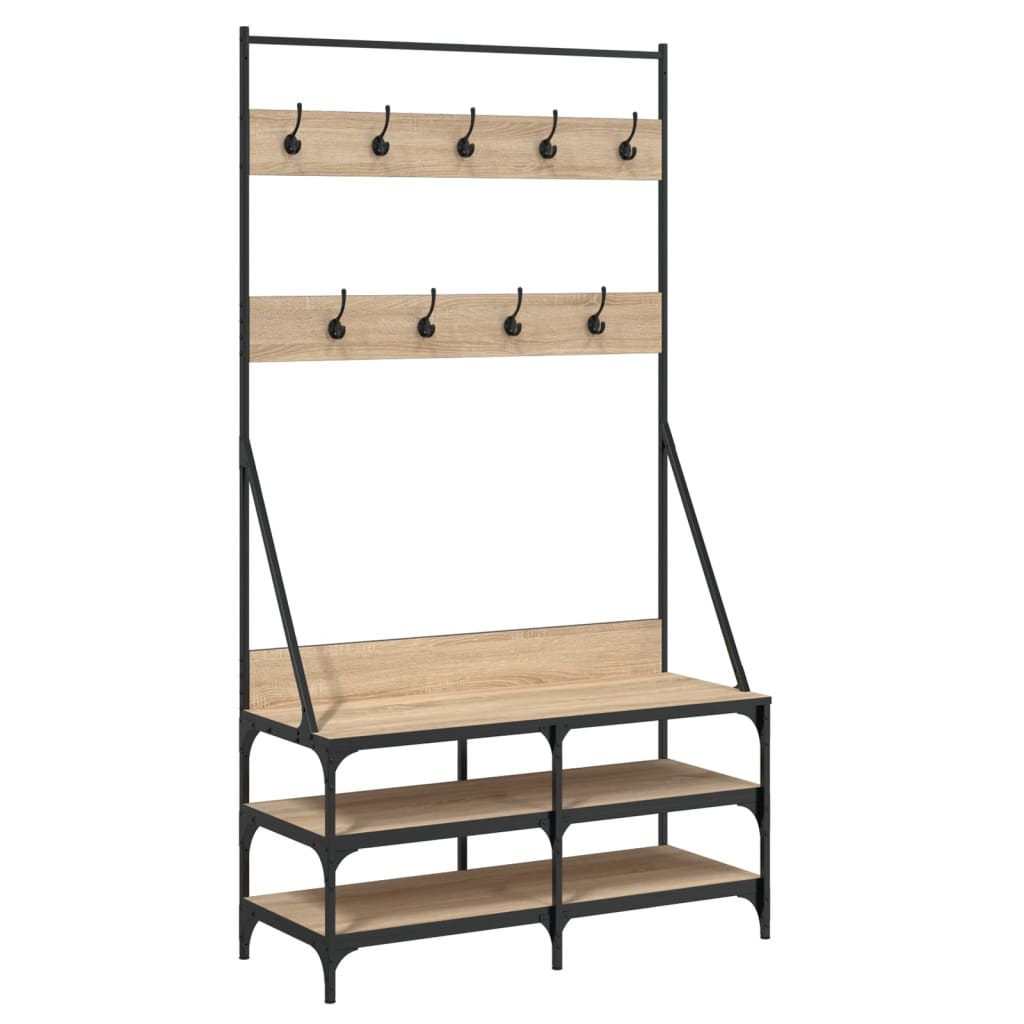 VidaXL Kleiderständer mit Schuhablage 100x40x184 cm Sonoma-Eiche-farbig