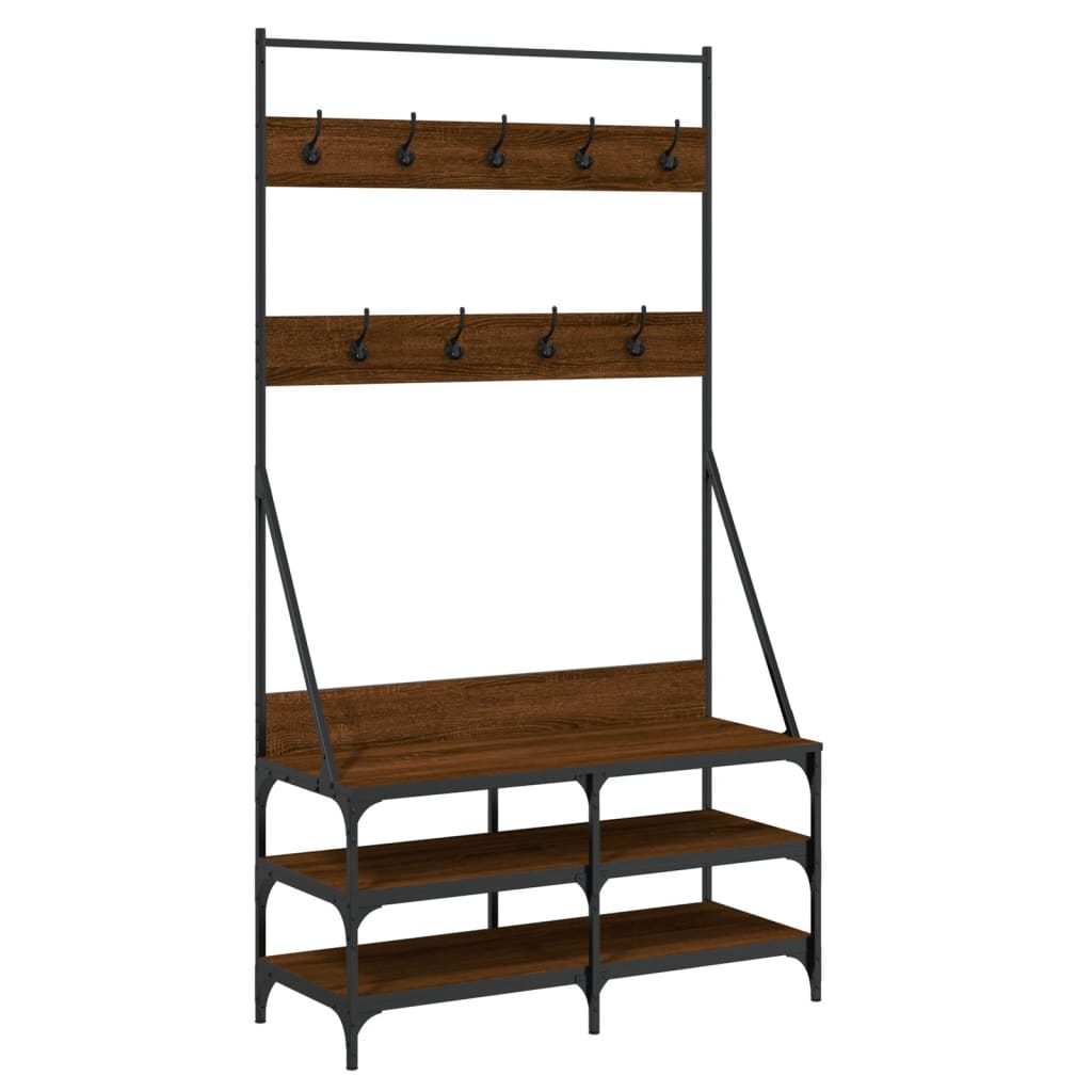 Vidaxx Kleiderständer mit Schuhablage 100x40x184 cm, Farbe Eiche braun