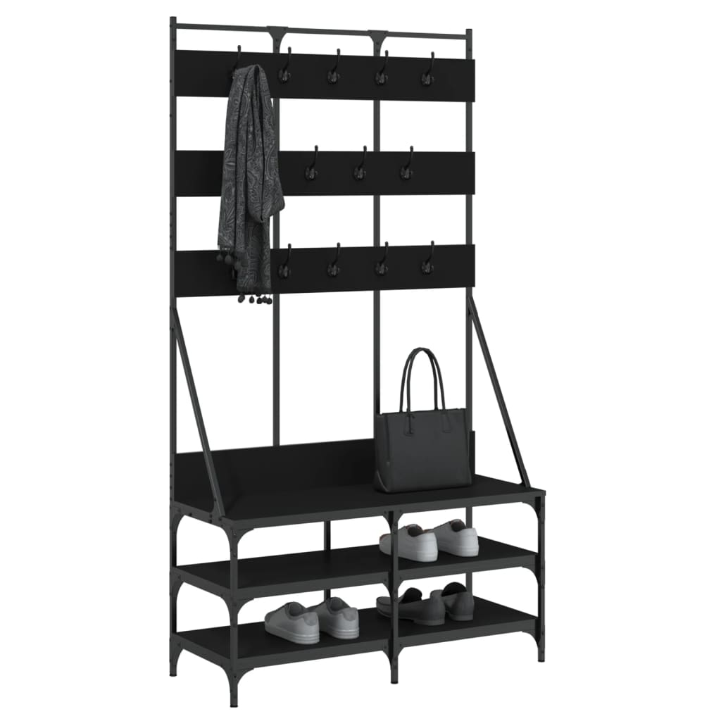 Vidaxx Kleiderständer mit Schuhablage 100x40x184 cm schwarz