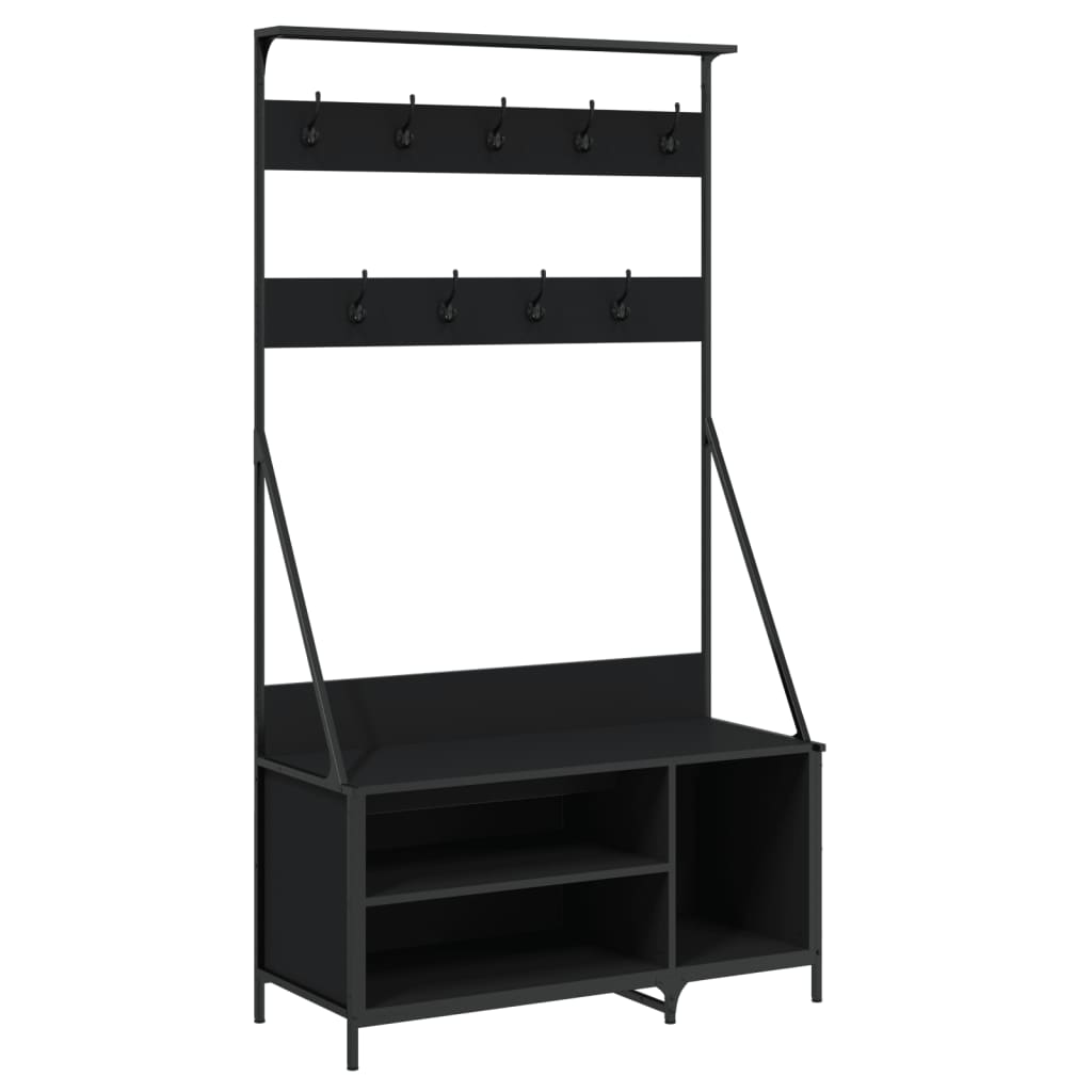 VidaXL Kleiderständer mit Schuhablage 100x41x184 cm schwarz