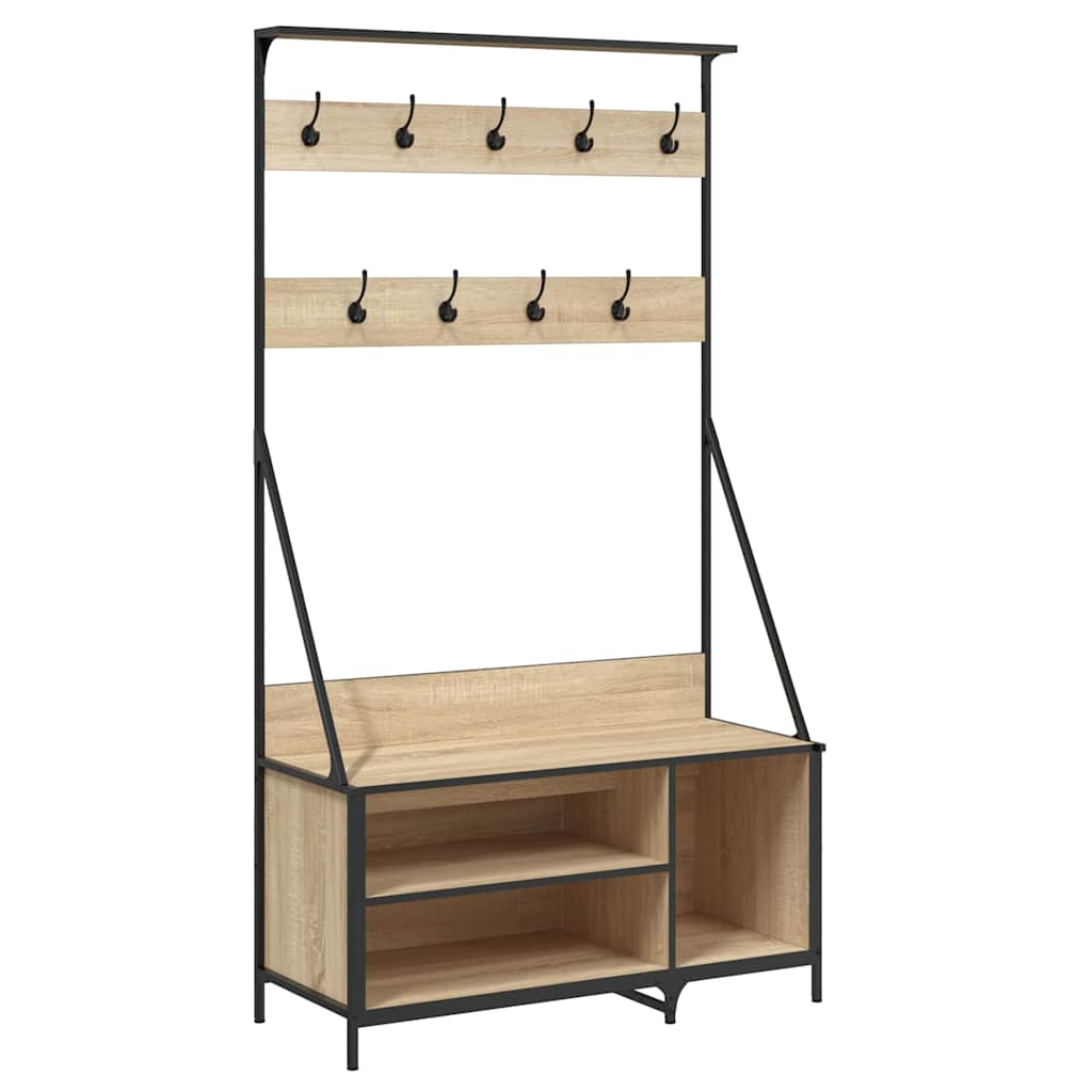 VidaXL Kleiderständer mit Schuhablage 100x41x184 cm Sonoma-Eiche-farbig