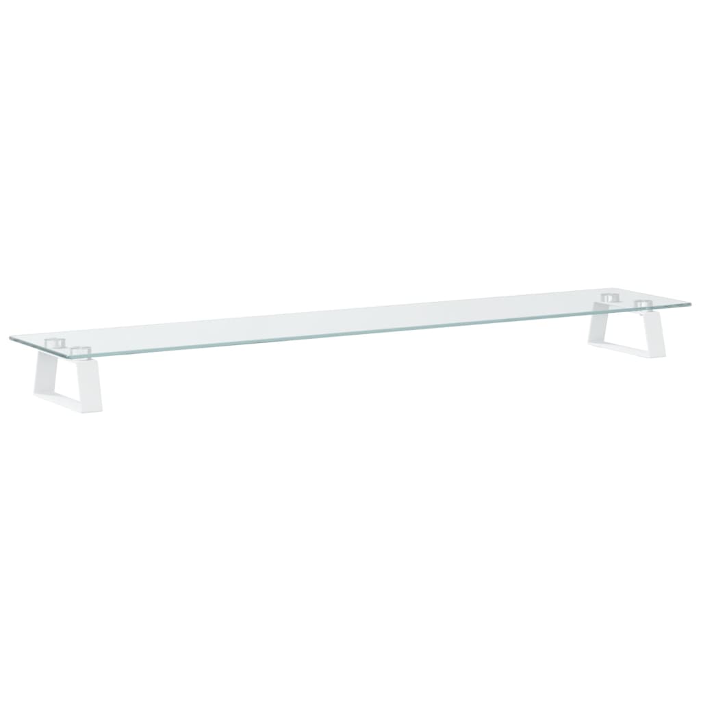 Vidaxx Monitorständer 100x20x8 cm aus gehärtetem Glas und Metall weiß