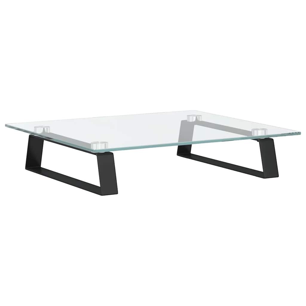 VidaXL Monitorständer 40x35x8 cm gehärtetes Glas und Metall schwarz