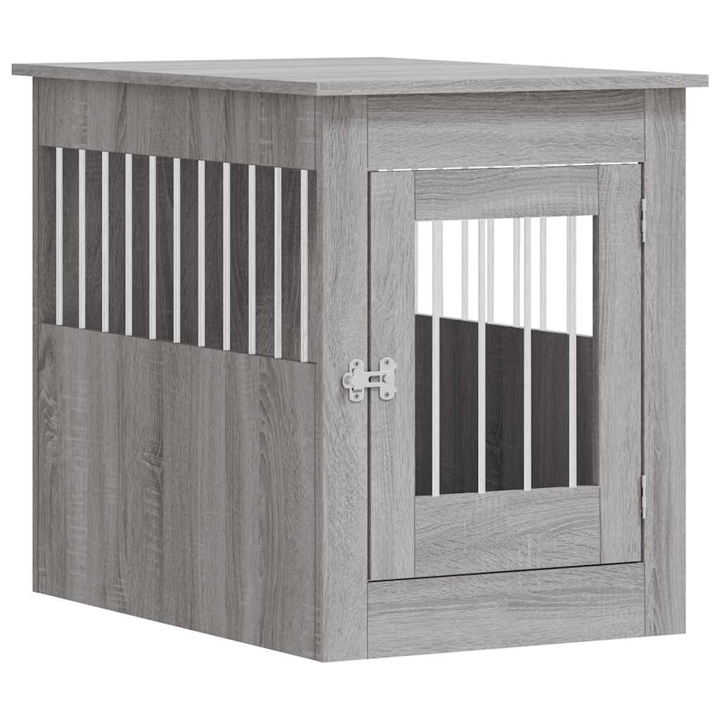 Vidaxl Hundebox 55 x 80 x 68 cm aus handgefertigtem Holz in Sonoma-Grau