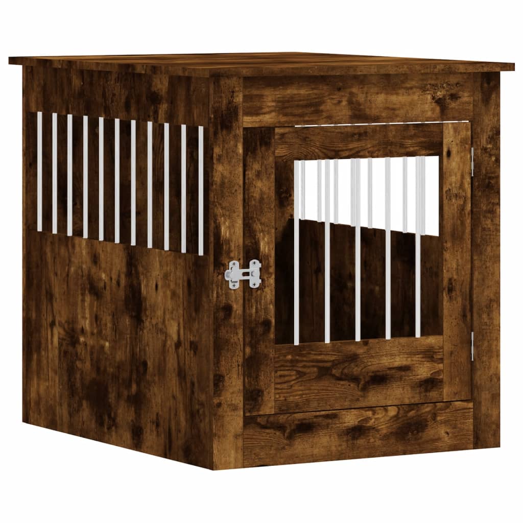 Vidaxxl Hundebox 64,5x80x71 cm verarbeitetes Holz, geräucherte Eiche