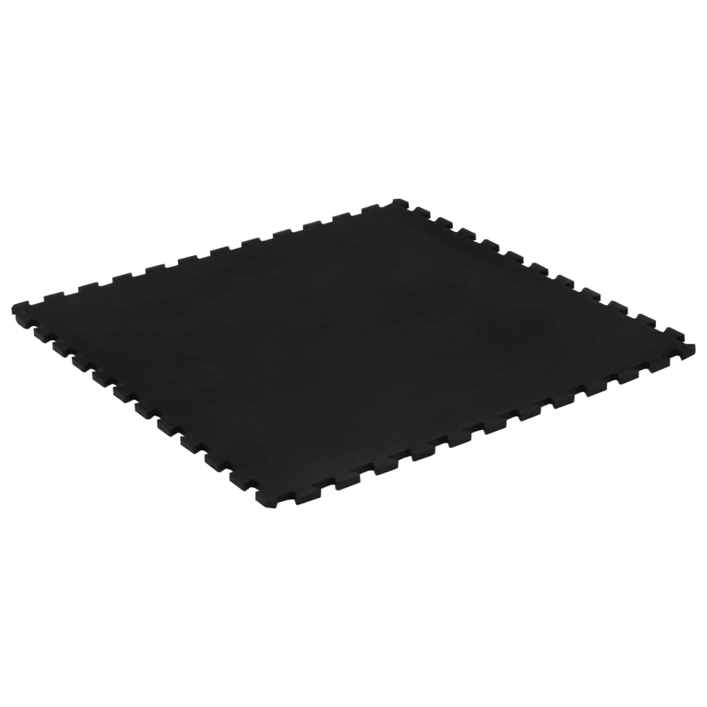VidaXL Gummifliese 12 mm 100x100 cm schwarz