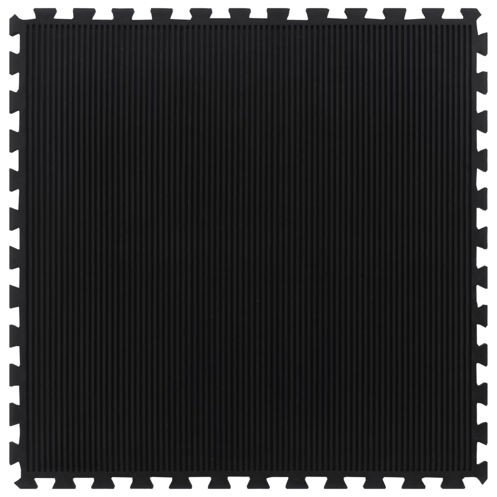 VidaXL Gummifliese 12 mm 100x100 cm schwarz