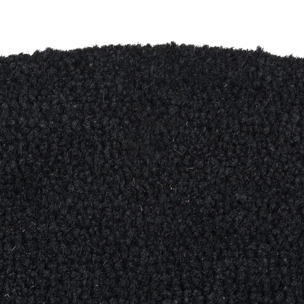 VidaXL Fußmatte halbrund 60x90 cm getuftete Kokosfaser schwarz