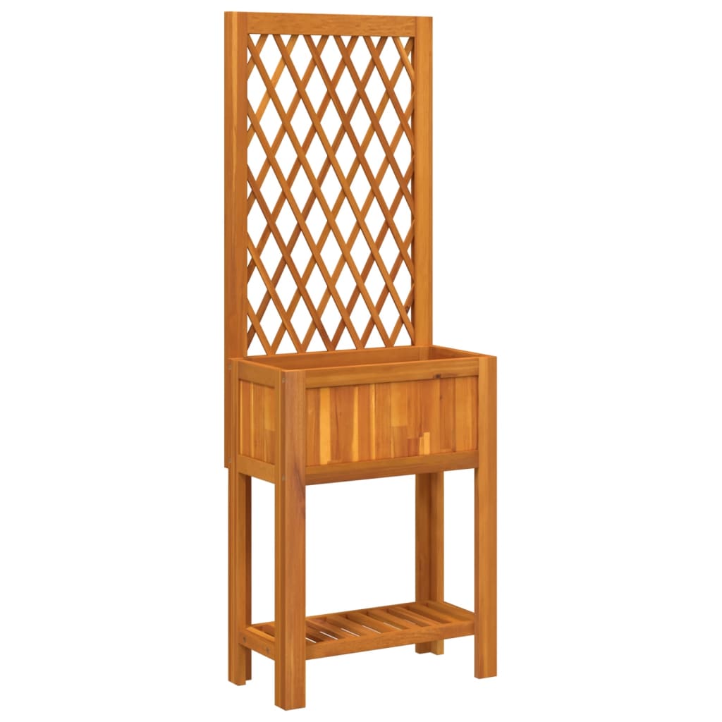 Vidaxx Pflanzgefäß mit Spalier und Ablage 55x29,5x152 cm Akazienholz
