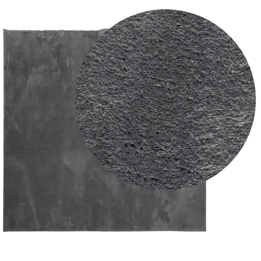 VidaXL Teppich Huarte Kurzflor weich waschbar 200x200 cm Anthrazit