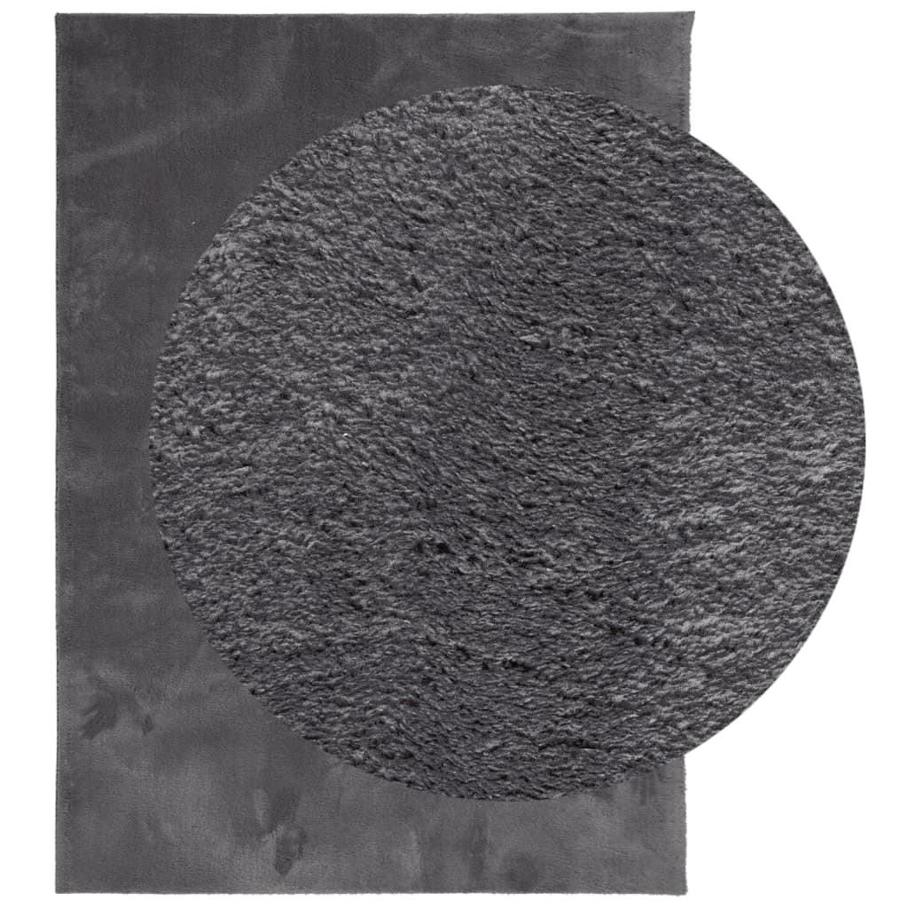 VidaXL Teppich Huarte Kurzflor weich waschbar 200x280 cm Anthrazit