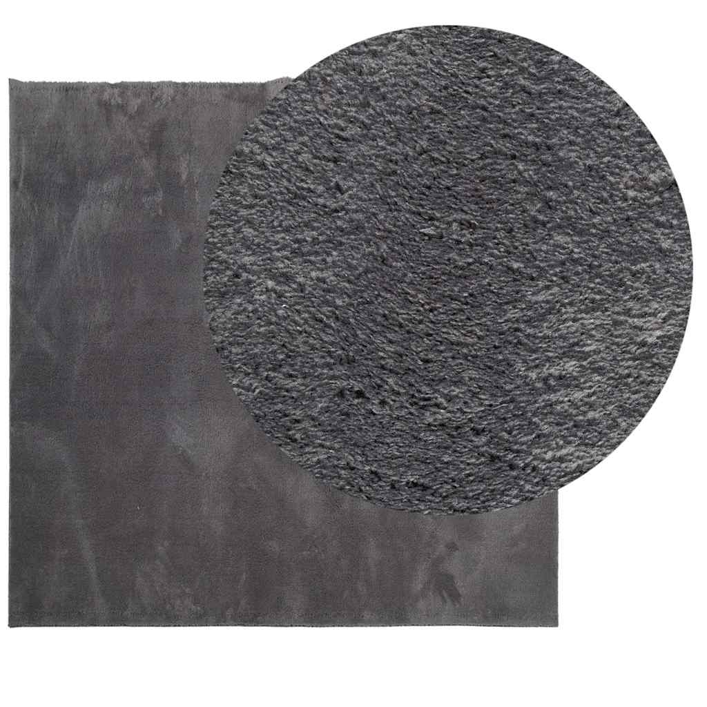 VidaXL Teppich Huarte Kurzflor weich waschbar 240x240 cm Anthrazit