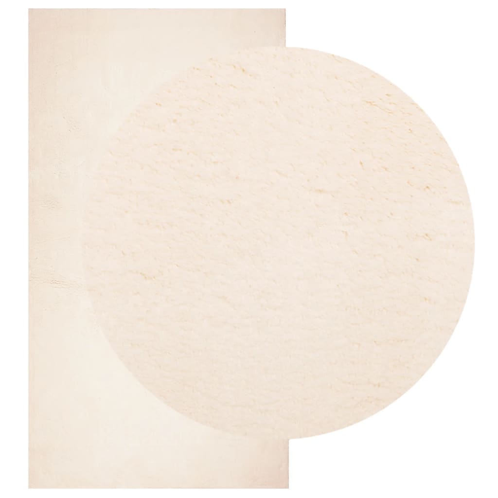 VidaXL Teppich Huarte Kurzflor weich waschbar 80x150 cm Beige