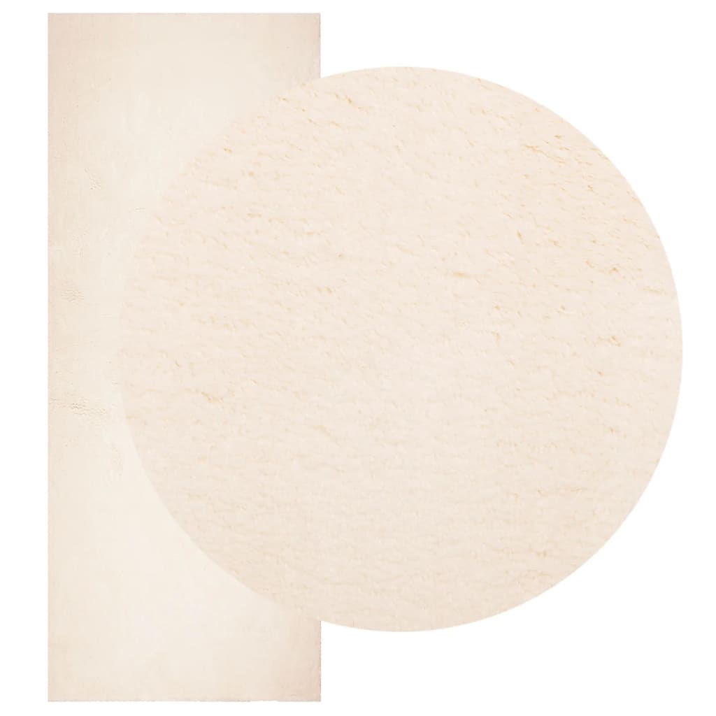VidaXL Teppich Huarte Kurzflor weich waschbar 80x200 cm Beige