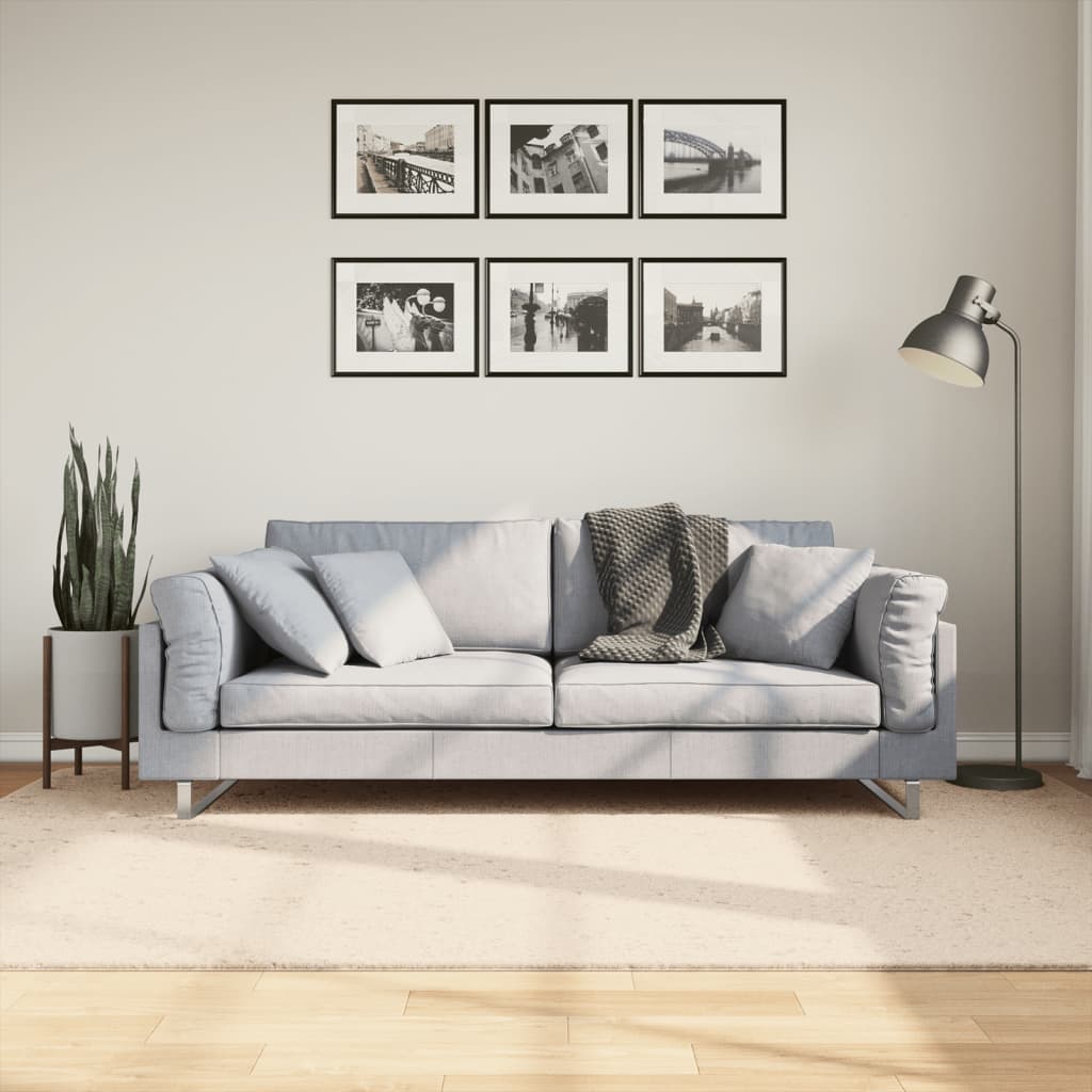 VidaXL Teppich Huarte Kurzflor weich waschbar 160x230 cm Beige