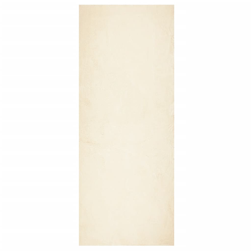 VidaXL Teppich HUARTE Kurzflor weich waschbar 80x200 cm Creme