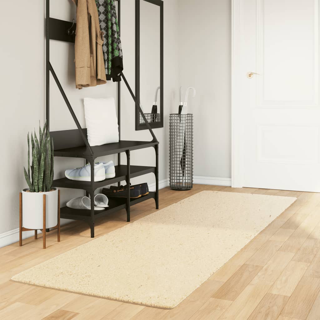 Vidaxx Teppich Huarte Kurzflor weich waschbar 80x250 cm Creme