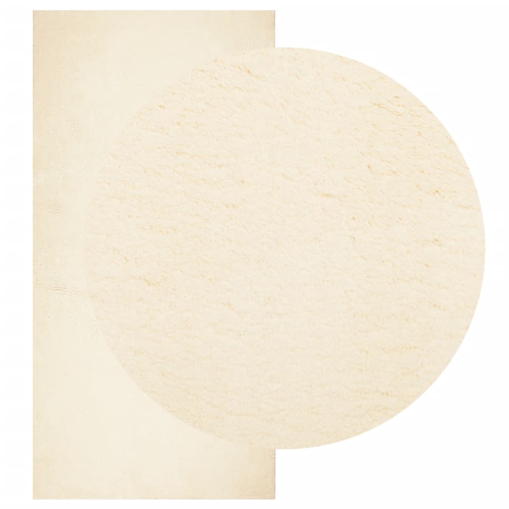 Vidaxx Teppich Huarte Kurzflor weich waschbar 100x200 cm Creme
