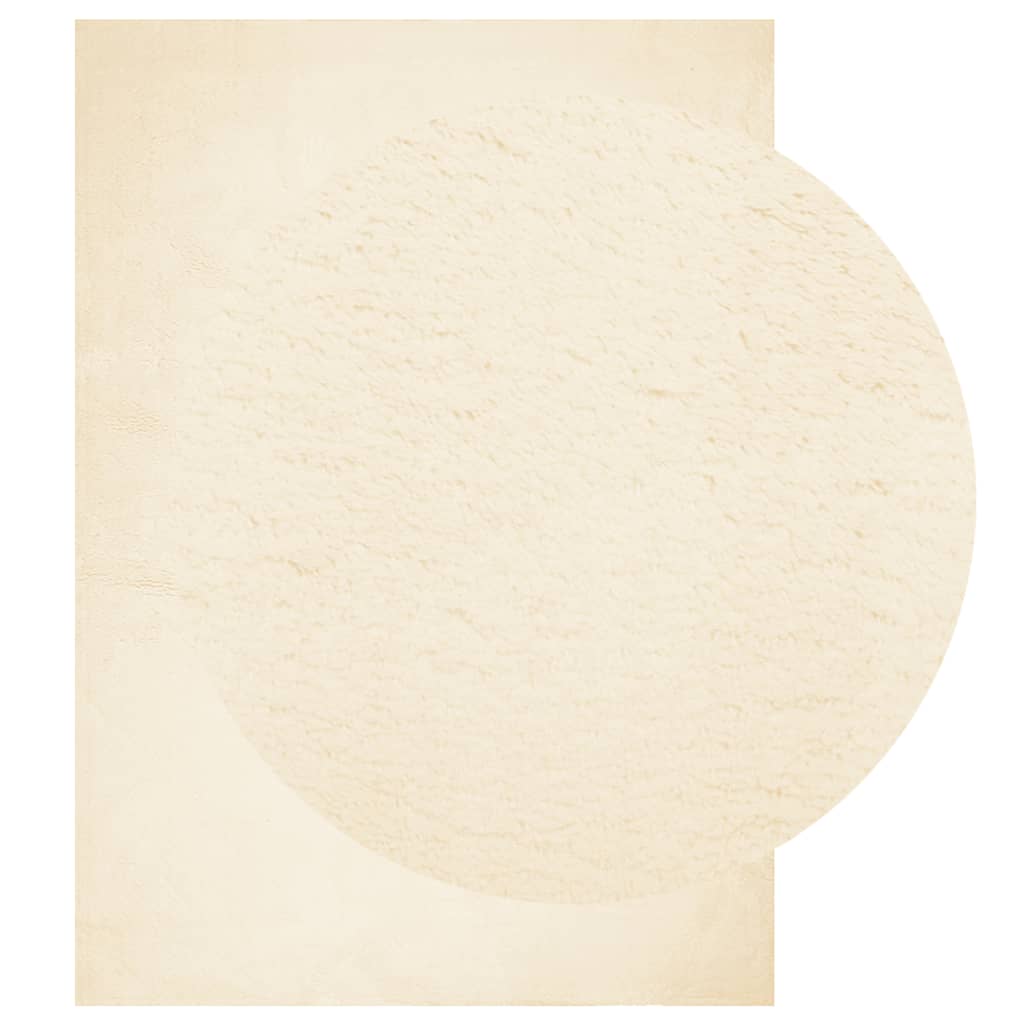 VidaXL Teppich Huarte Kurzflor weich waschbar 140x200 cm Creme