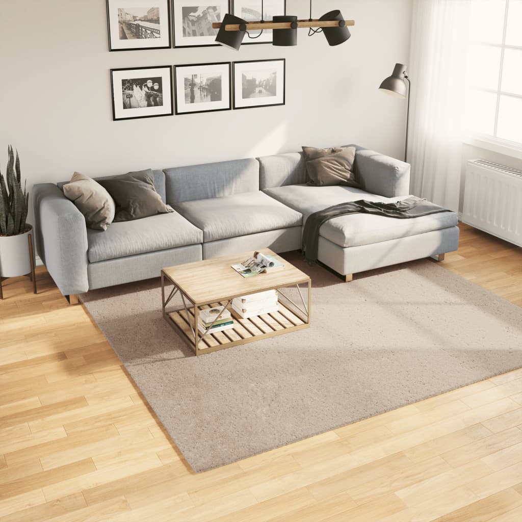 Vidaxx Teppich Huarte Kurzflor weich waschbar 240x240cm sandfarben