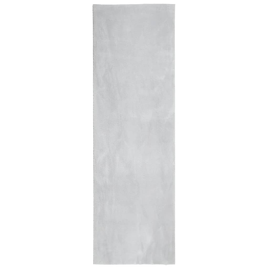 VidaXL Teppich Huarte Kurzflor weich waschbar 80x250 cm grau