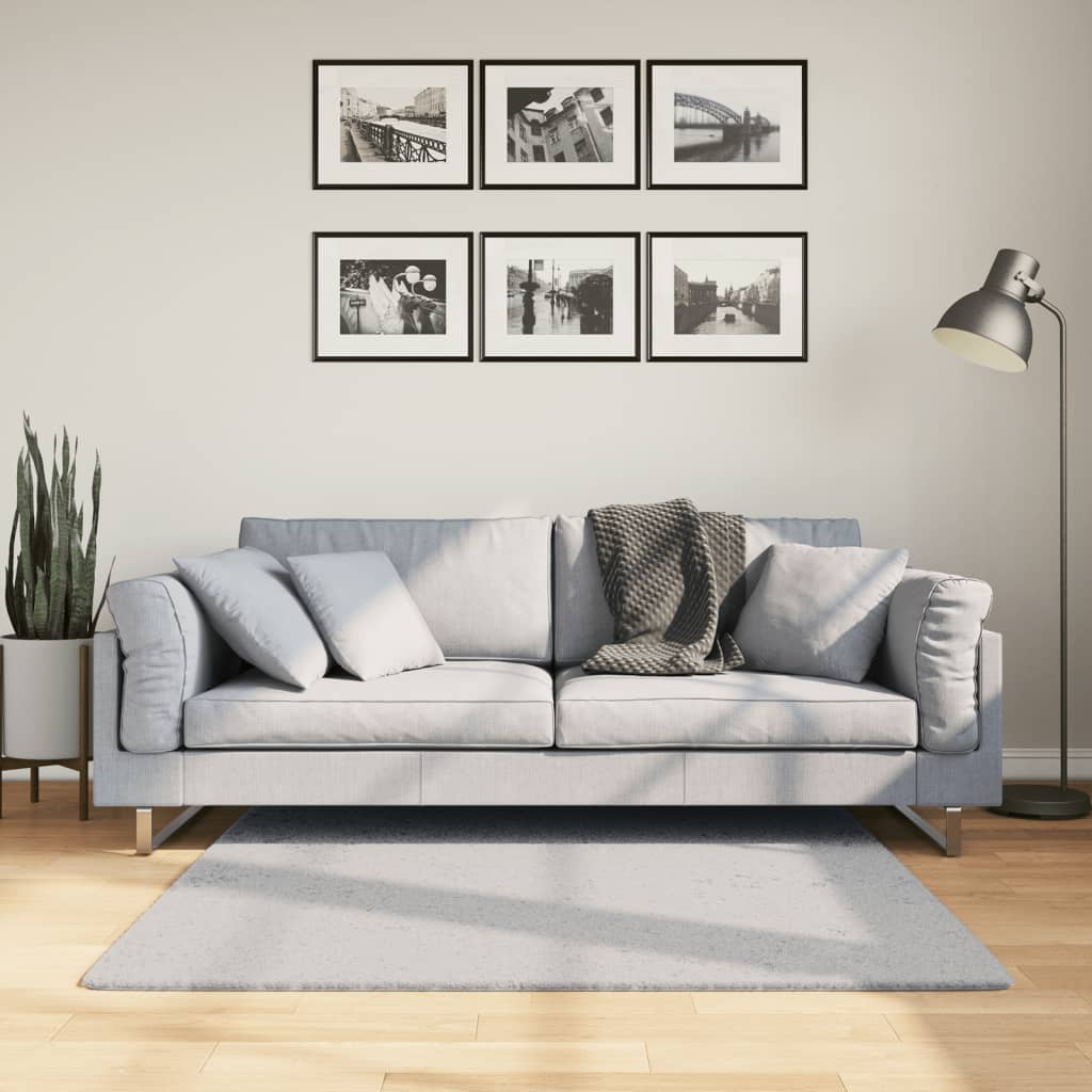 Vidaxx Teppich Huarte Kurzflor weich waschbar 120x120 cm grau