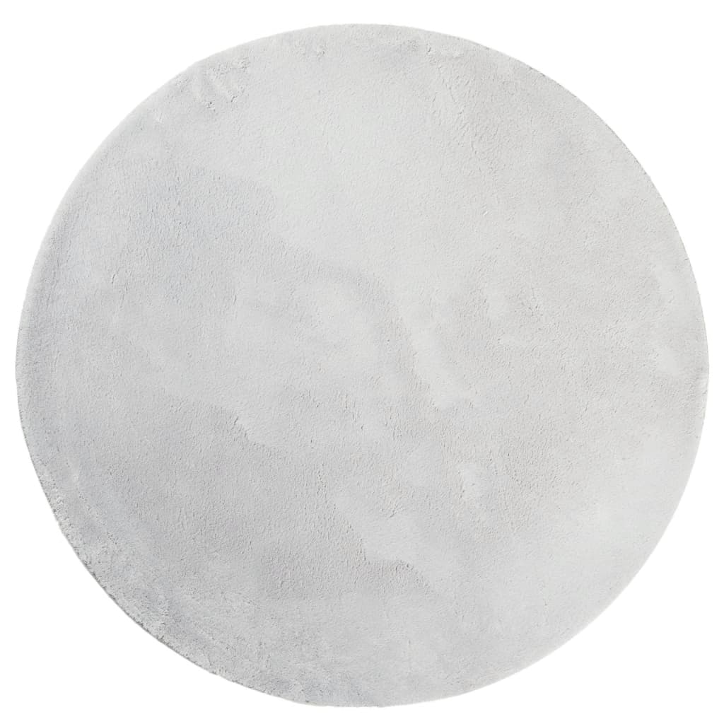 Vidaxl Teppich Huarte Kurzflor weich waschbar ø 80 cm grau